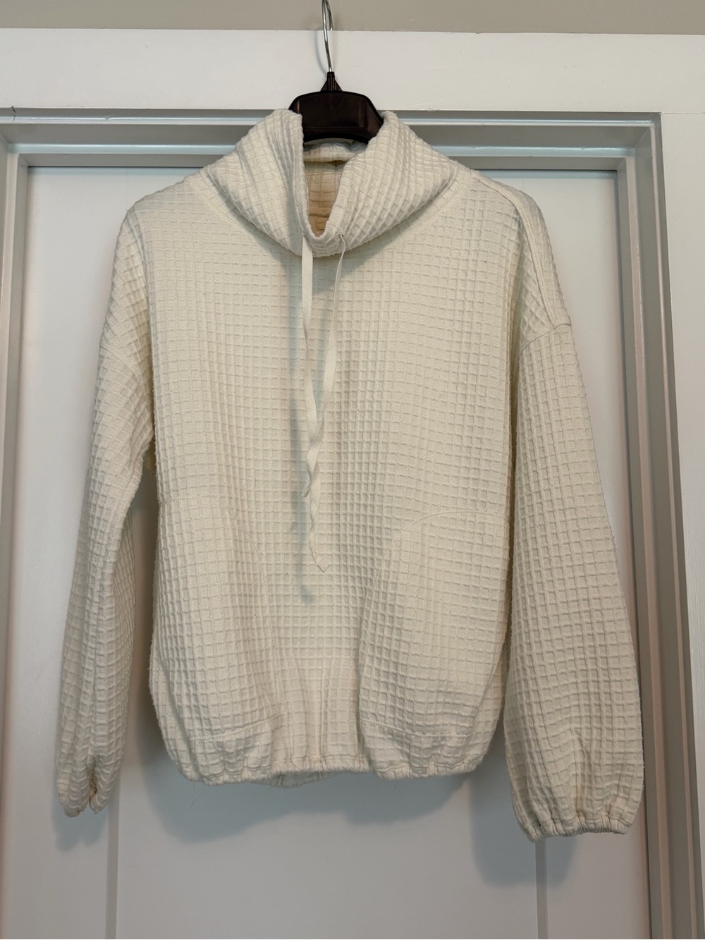 Max Studio Cream Waffle-Knit Turtleneck Sweater